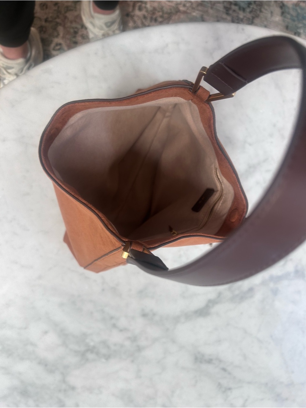 JW PEI Aria Brown Suede Hobo Bag with Gold Hardware - Picture 9 of 11
